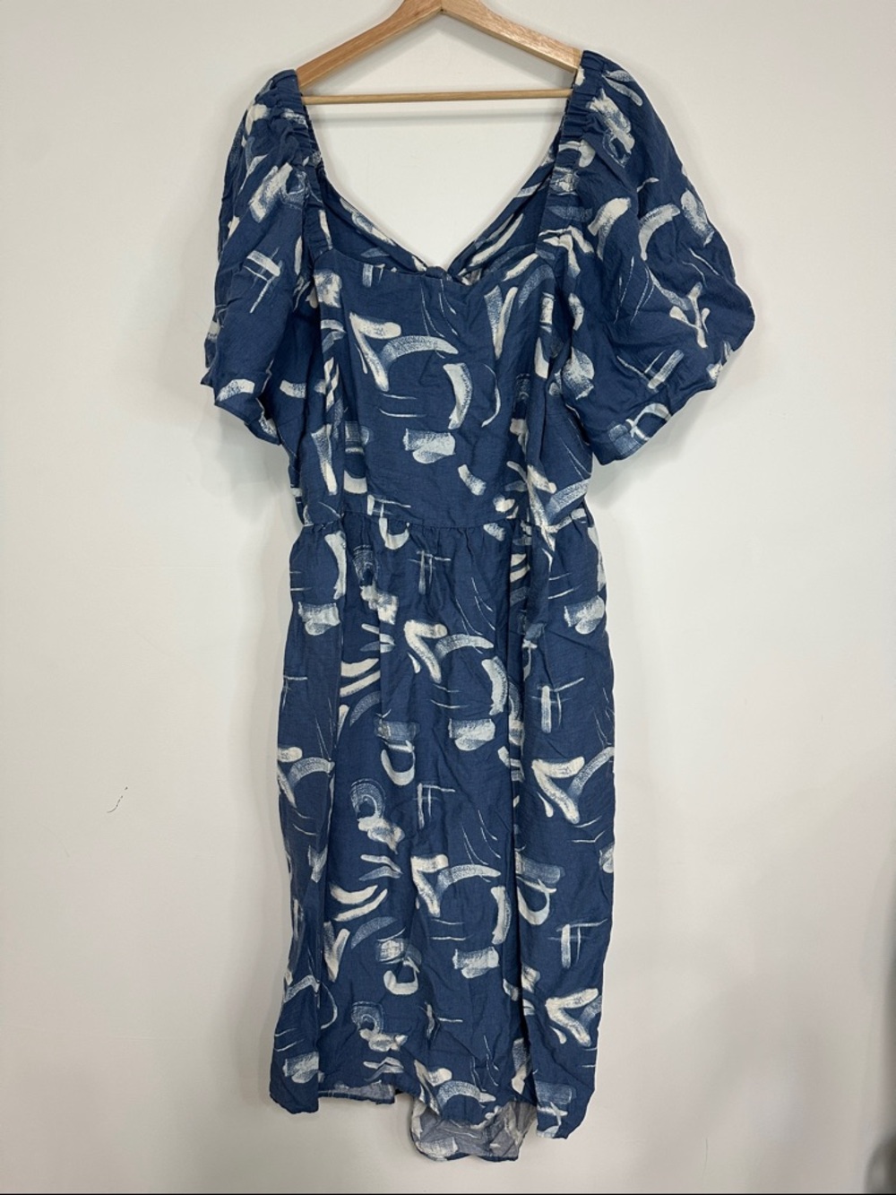 a new day Navy and White Abstract Midi Dress